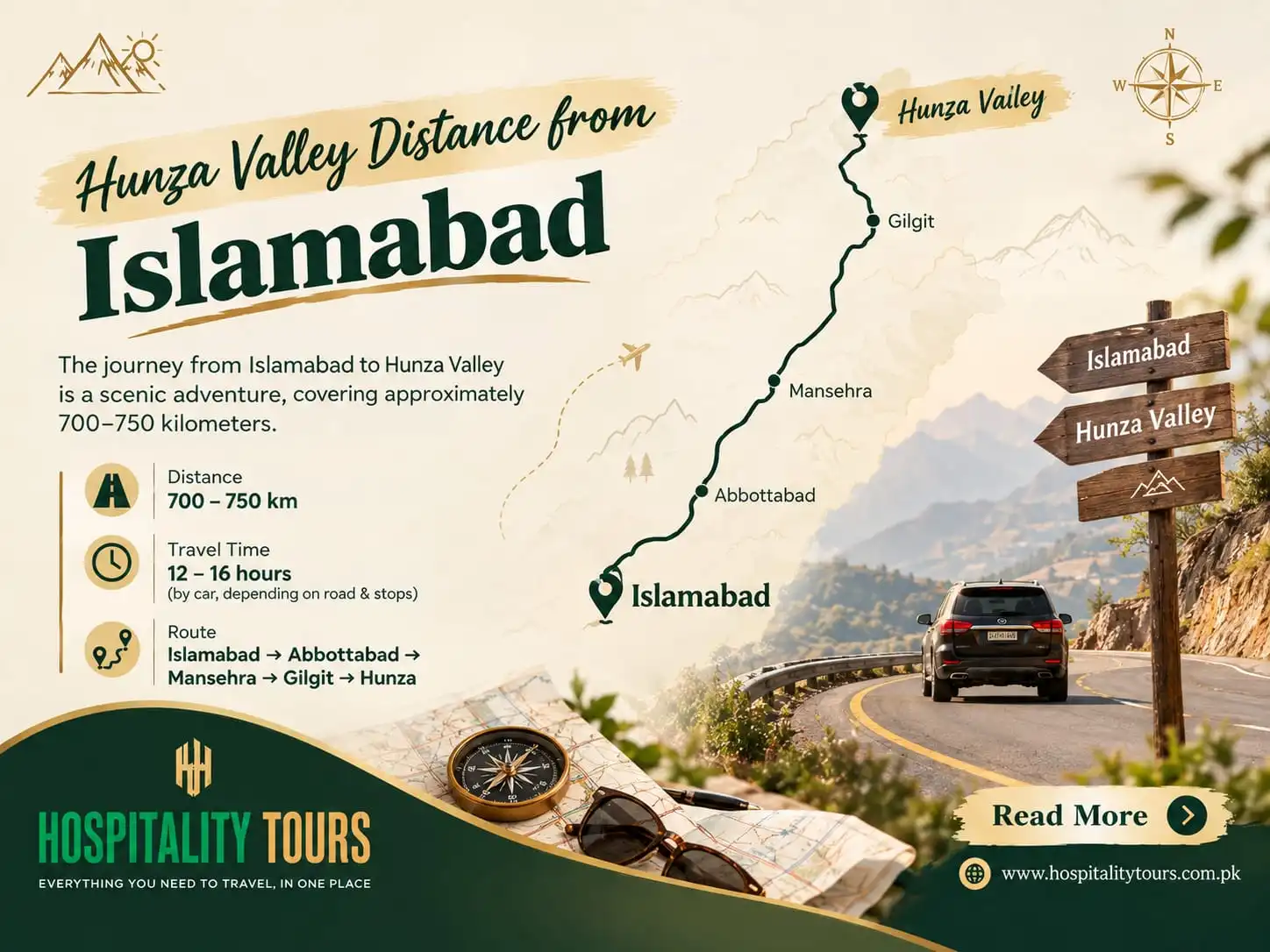 How far is Hunza Valley from Islamabad?